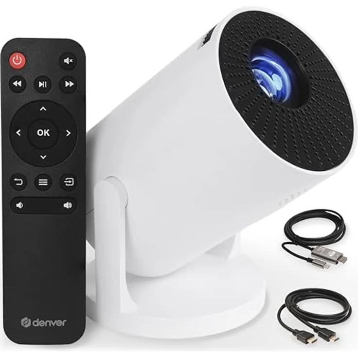 DENVER PR-1500 Mini Beamer, tragbarer LED Projektor mit 120 ANSI Lumen, HD 720p, HDMI, USB & Bluetooth, projiziert bis 120 Zoll für Filme & Gaming – Bild 1
