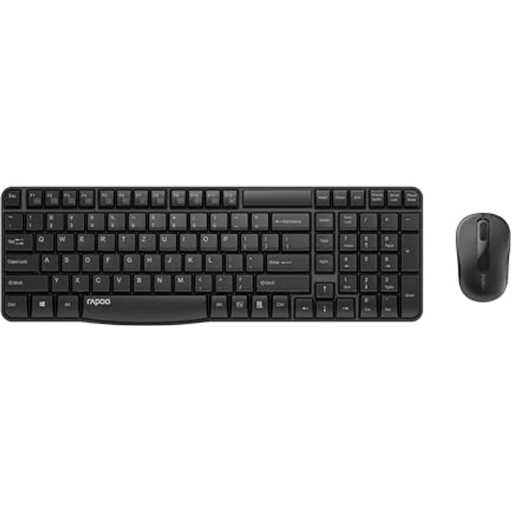 Rapoo X1800S kabelloses Tastatur-Maus-Set , 2.4 GHz Wireless via USB, 1000 DPI optischer Sensor, DE-Layout QWERTZ, schwarz – Bild 2