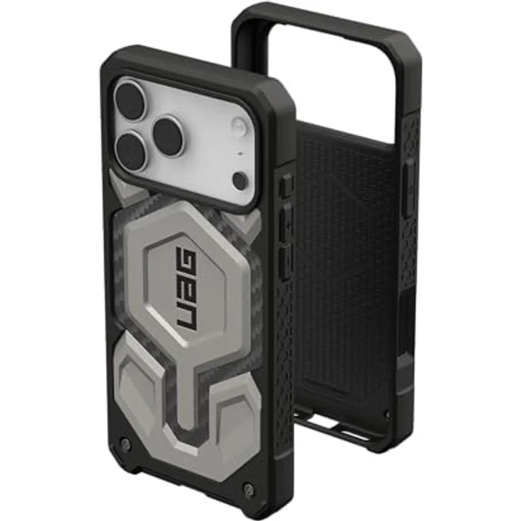 URBAN ARMOR GEAR Monarch Pro Case für Apple iPhone 17 Pro Max, 5-Schichten Schutz, Wireless Charging, magnetische Aufladung, Titan – Bild 1
