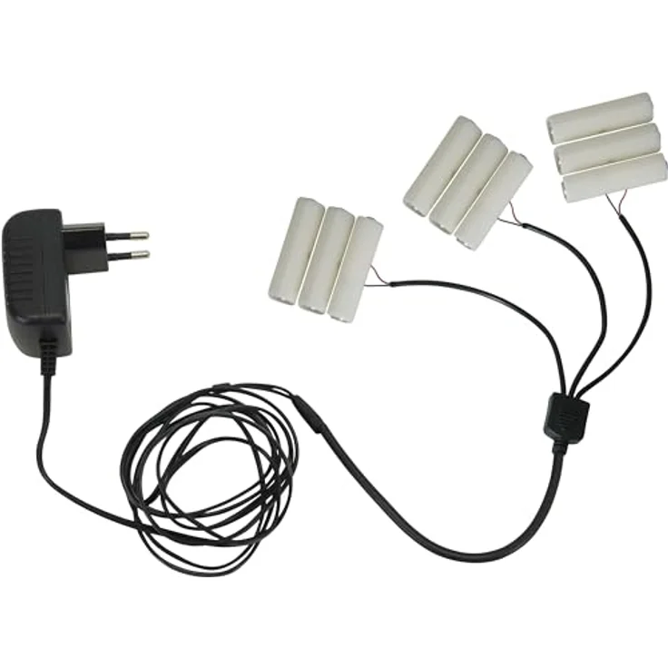 Star Trading Stromadapter für Batterieartikel, ersetzt 3x 3 AA mit 1,8m Zuleitung für LED-Kerzen und Lichterketten, Innenbereich – Bild 1