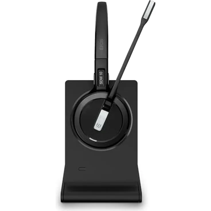 EPOS Impact 5000 Go MS 3-in-1, Professionelles DECT Wireless Headset mit Geräuschunterdrückungs-Mikrofon, Microsoft Teams Zertifiziert, 135 m Reichweite, Faltbare Ladestation & USB-A Dongle