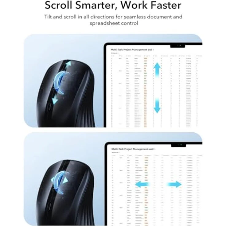 ESR MagMouse Wireless Maus, ergonomisches Design, kabellose Verbindung, Schwarz – Bild 5