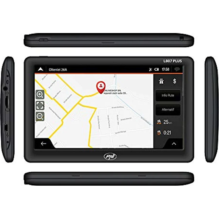 PNI PNI-L807-PLUS, 7 Zoll GPS Navigationsgerät mit 8 GB Speicher und MicroSD-Slot, inkl. Mini USB Anschluss – Bild 3