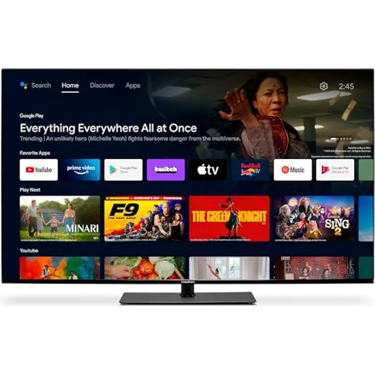 MEDION X15573 (MD 30923) 138,8 cm (55 Zoll) Android TV, 4K, Dolby Vision HDR, Dolby Atmos, Netflix, Prime Video, Smart TV, PVR, schwarz