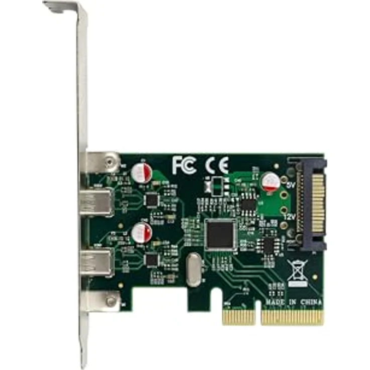 Conceptronic PCI Express Karte 2xPort USB 3.2 Gen2 Typ-C, Hochgeschwindigkeits-Kontrollerkarte, grün, 10 Gb/s – Bild 2