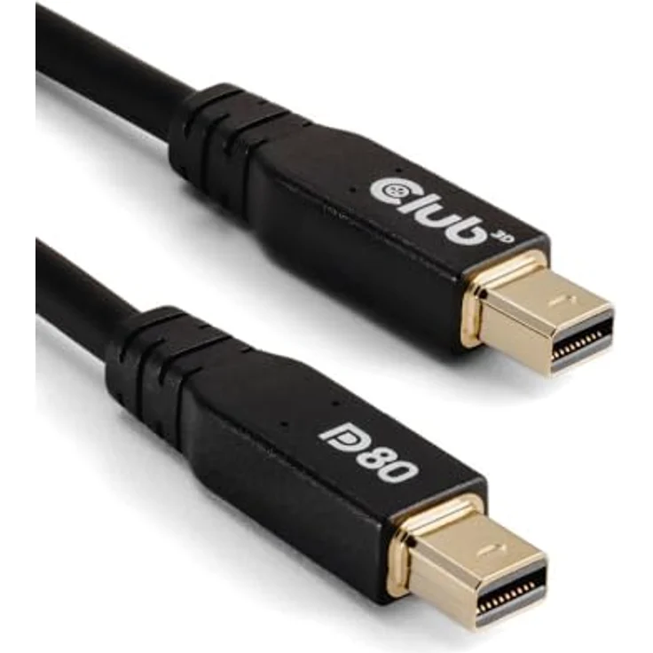 Club 3D CAC-1165 Mini DisplayPort auf Mini DisplayPort Kabel, VESA DP80 M/M, 1 m, 8K/10K/4K UHD, weiß – Bild 1