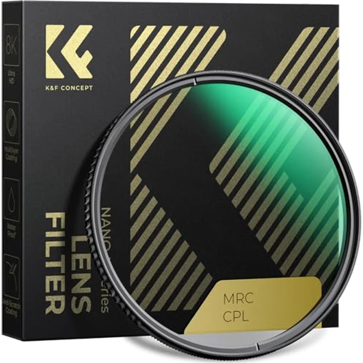 K&F Concept Nano X-Serie Polfilter 95mm CPL, Polarisationsfilter mit 28x MRC Vergütung zur Reduzierung von Reflexionen und erhöhtem Farbsättigung – Bild 1