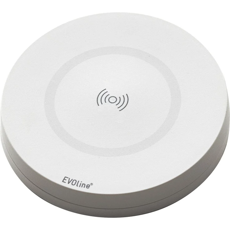 Evoline DisQ Drehdeckel mit QI-Ladefunktion, weiß, ø90mm, 270° drehbar, inkl. USB-Netzteil