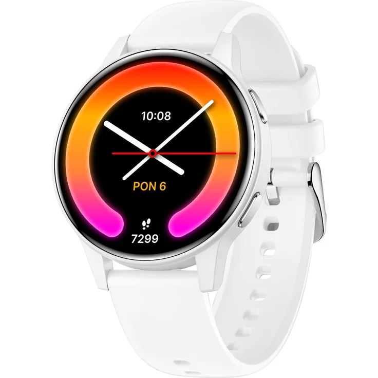 Forever JW-600 White, Smartwatch mit AMOLED-Bildschirm, IP67 Wasserbeständigkeit, Gesundheitsüberwachung und langer Akkulaufzeit