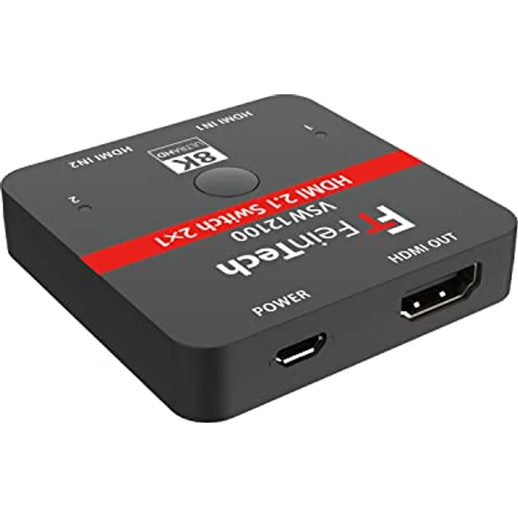 FeinTech VSW12100 HDMI 2.1 Switch 2 in 1 Out 4K 120Hz 8K 60Hz 48Gbps für Xbox PS5 – Bild 2