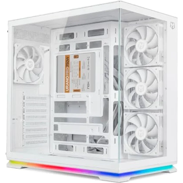 NOX Hummer Galaxy White, Mid Tower ATX Gehäuse aus gehärtetem Glas mit ARGB-Beleuchtung und verbesserte Kühlung – Bild 5