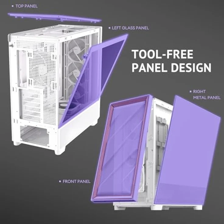 Antec Flux PC-Gehäuse, Full-Tower E-ATX, Aluminium & Holzrahmen, Tempered Glass, bis zu 2x 360mm Radiator Support, weiß – Bild 15