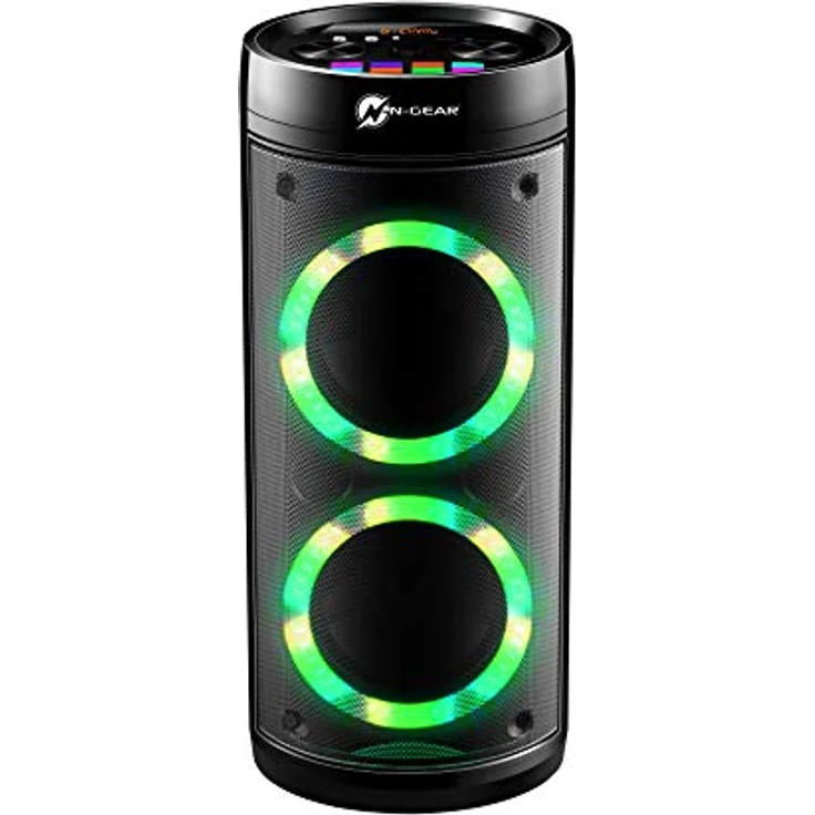 N-Gear LGP23 Bluetooth-Lautsprecher, Party Playback-Mikro-LED, Karaoke, schwarz – Bild 2