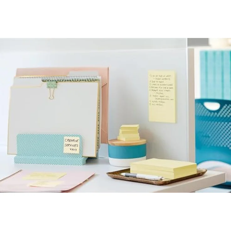 Post-it Notes Super Sticky Haftnotizblock 127x76mm, 90 Blatt, gelb, VE=16 B, rückstandsfrei und superstark – Bild 10