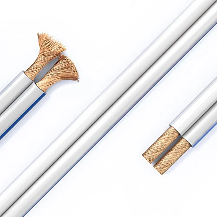 PureLink SP001-020 Lautsprecherkabel 2 x 1,5mm² (99,9% OFC Vollkupfer 0,10mm Litze) Hifi Boxenkabel, 20m, weiß – Bild 6