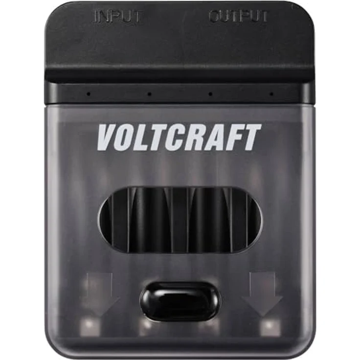VOLTCRAFT VC-BC4-PB1, 2in1 Ladegerät & Powerbank für AA/AAA Ni-MH-Akkus, LED-Anzeige, 500mA Ausgangsstrom, USB-A auf USB-C Kabel – Bild 3