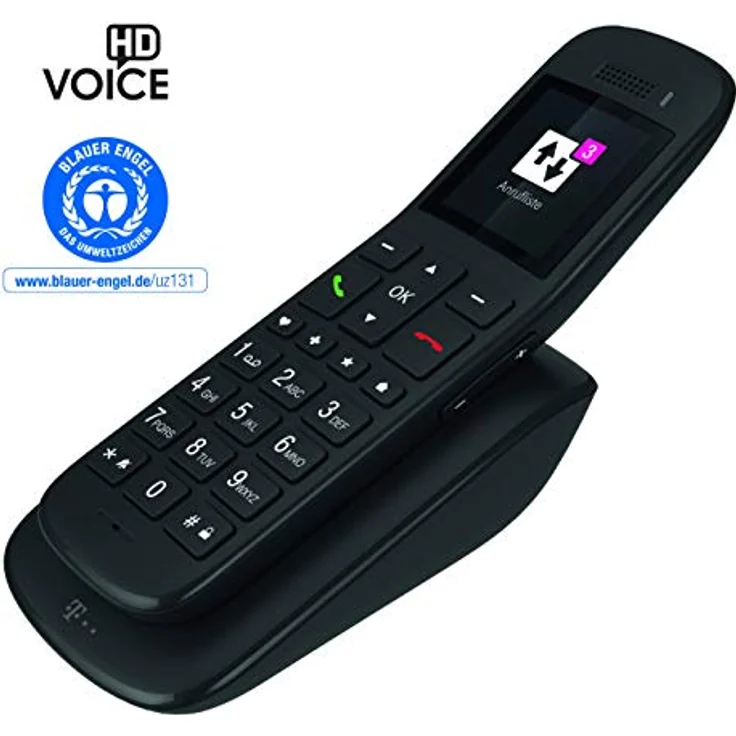 Telekom Speedphone 32, Großtastentelefon IP, mit Ladeschale, ebony, VoIP-Telefon, ebenholz – Bild 2