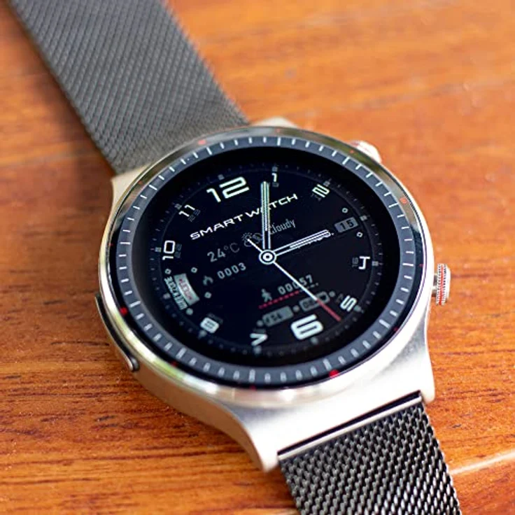 Knauermann PRO 2, schwarze Aluminium-Smartwatch mit EKG-Technik, präzisen Gesundheitsmessungen und 80 Ziffernblättern – Bild 3