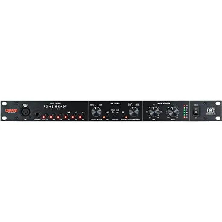 Warm Audio TB12 Tone Beast Microphone Preamplifier (Black) - 71 dB gain, balanced XLR/TRS inputs, unbalanced TS instrument input, balanced XLR/TRS outputs