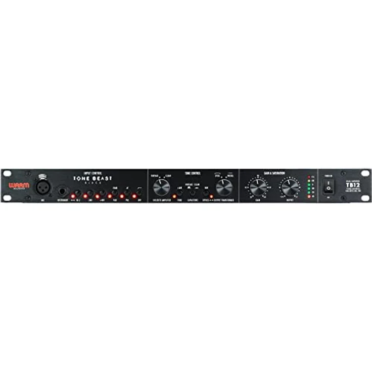 Warm Audio TB12 Tone Beast Microphone Preamplifier (Black) - 71 dB gain, balanced XLR/TRS inputs, unbalanced TS instrument input, balanced XLR/TRS outputs