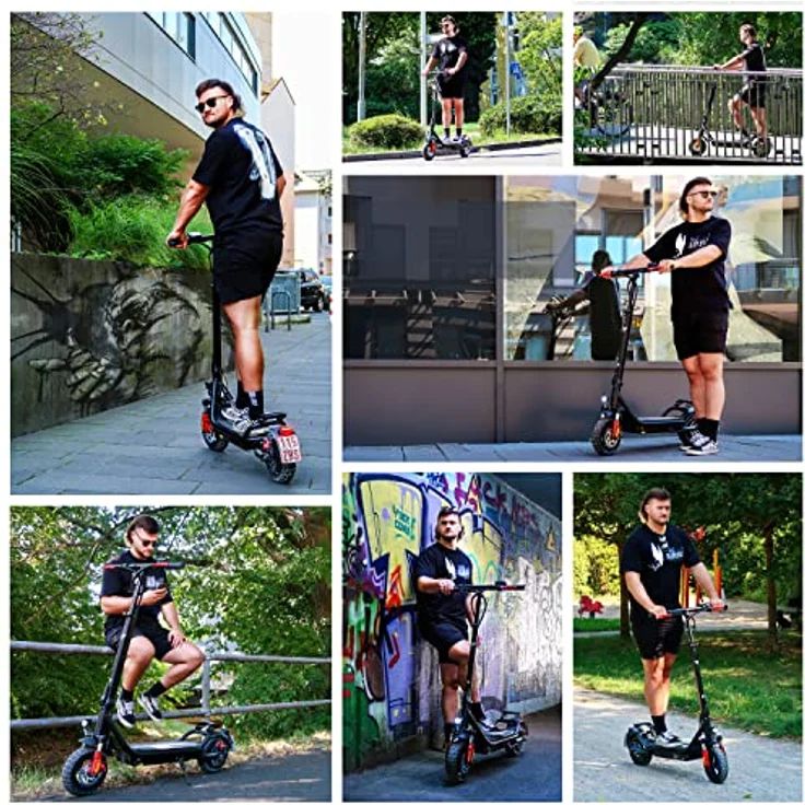 velix E-Kick 20 Pro E-Scooter mit ABE Straßenzulassung - Elektroroller 60km Reichweite 10" Luftreifen für Erwachsene bis 120 kg - wechselbarer Akku - verstellbare Lenkerhöhe Vollfederung LED-Licht – Bild 3