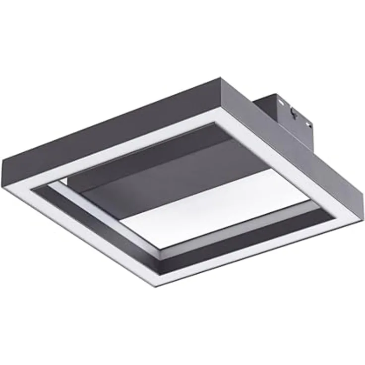 Lucande LED Deckenlampe dimmbar 30 cm, RGB Backlight, wechselbare Lichtfarbe (2700-6500K), Fernbedienung, App Steuerung, Smart Home Wohnzimmerlampe - Schwarz