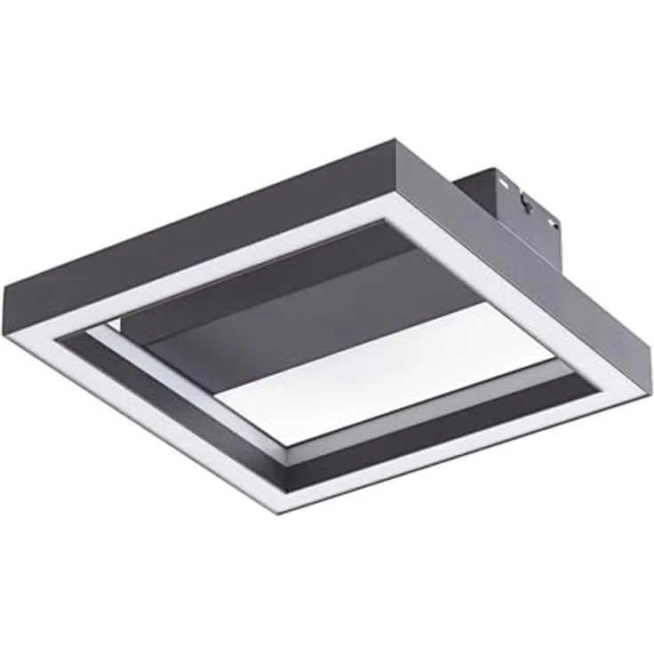 Lucande LED Deckenlampe dimmbar 30 cm, RGB Backlight, wechselbare Lichtfarbe (2700-6500K), Fernbedienung, App Steuerung, Smart Home Wohnzimmerlampe - Schwarz – Bild 1