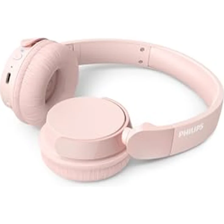 PHILIPS TAH4209PK Leichter ohraufliegender kabelloser Bluetooth-Kopfhörer mit passiver Geräuschisolierung – 55 Stunden Spielzeit, deutliche Anrufe, dynamischer Bass, 2 Stunden USB-C-Laden – Rosa – Bild 2
