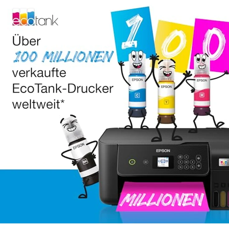 EPSON EcoTank ET-5855 Inkjet Colour Multifunction Printer 32ppm (C11CJ29406), Schwarz, Wireless, Duplex-Druck – Bild 12
