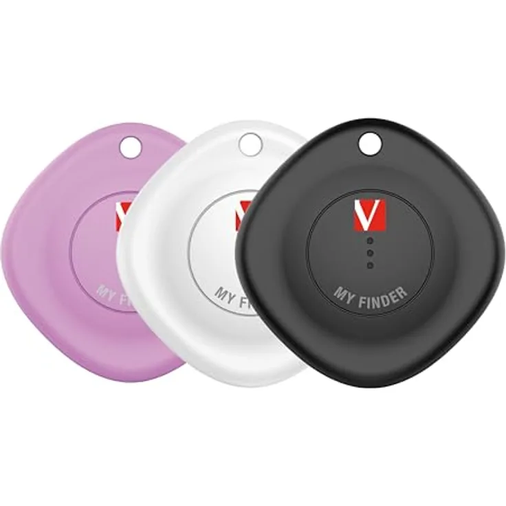 Verbatim My Finder 3er Set, Bluetooth Tracker für Schlüssel, Rucksack, Koffer, Geldbörse und Co, kompatibel mit Apple „Wo ist?“, Schlüsselfinder mit austauschbarer Batterie