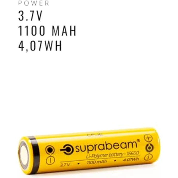 Suprabeam Ersatzakku Q2R Li-Ion 16600, 1100 mAh für Taschenlampen – Bild 2