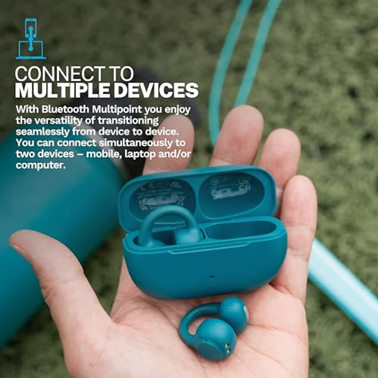 JLab Audio Flex Open Air, Kabellose Kopfhörer mit ANC und 7 Stunden Akkulaufzeit, Türkis – Bild 5