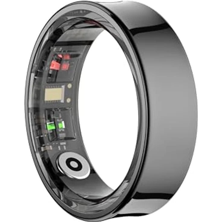 Blaupunkt Smart Ring V2 | Edelstahl Fitness- & Gesundheitsring mit IP68, Schritte, Schlaf, Puls, Blutsauerstoff SpO2, Kalorien | Schwarz, Größe 11, für Android und iOS – Bild 1