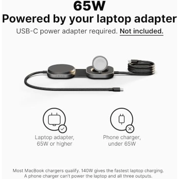 ZENS Induktions-Ladegerät ZECC07B, Qi2-zertifiziertes 15 W kabelloses Laden, Apple MagSafe und USB-C®, schwarz – Bild 3
