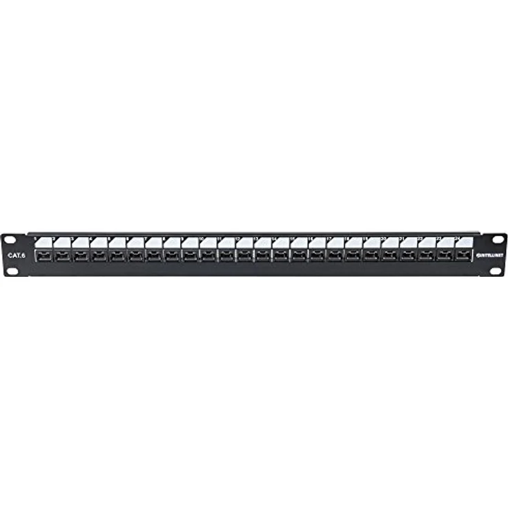 Intellinet 24 Port Netzwerk-Patchpanel, CAT 6, 1 HE, bestückt, abschließbar, 483 mm (19 Zoll) – Bild 3