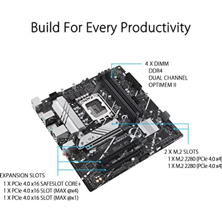 ASUS PRIME B760M-A D4 Gaming Mainboard Sockel Intel LGA 1700 – Bild 3