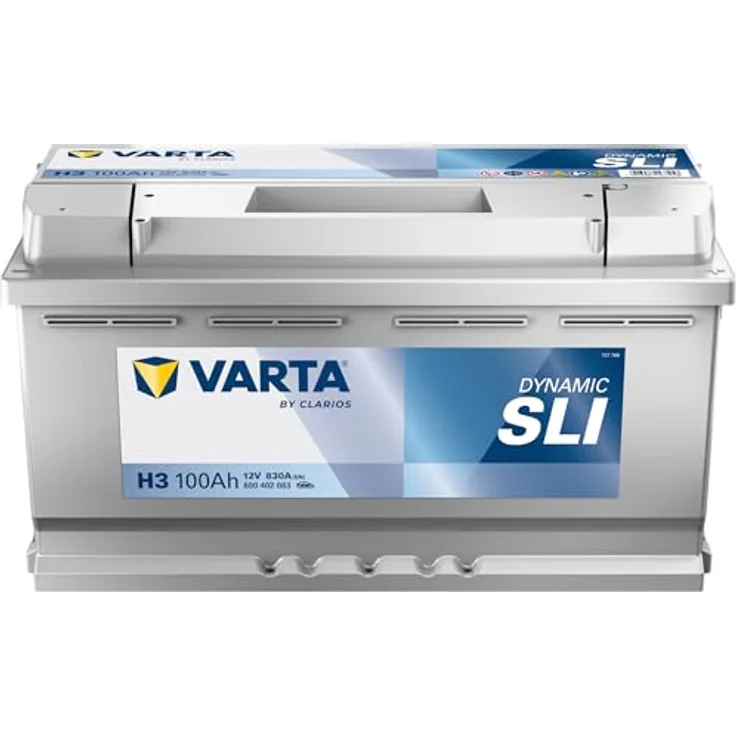 VARTA H3 Silver Dynamic 100Ah 830A Autobatterie, wartungsfrei, korrosionsbeständig, 12V, Maße: 353 x 175 x 190 mm – Bild 1