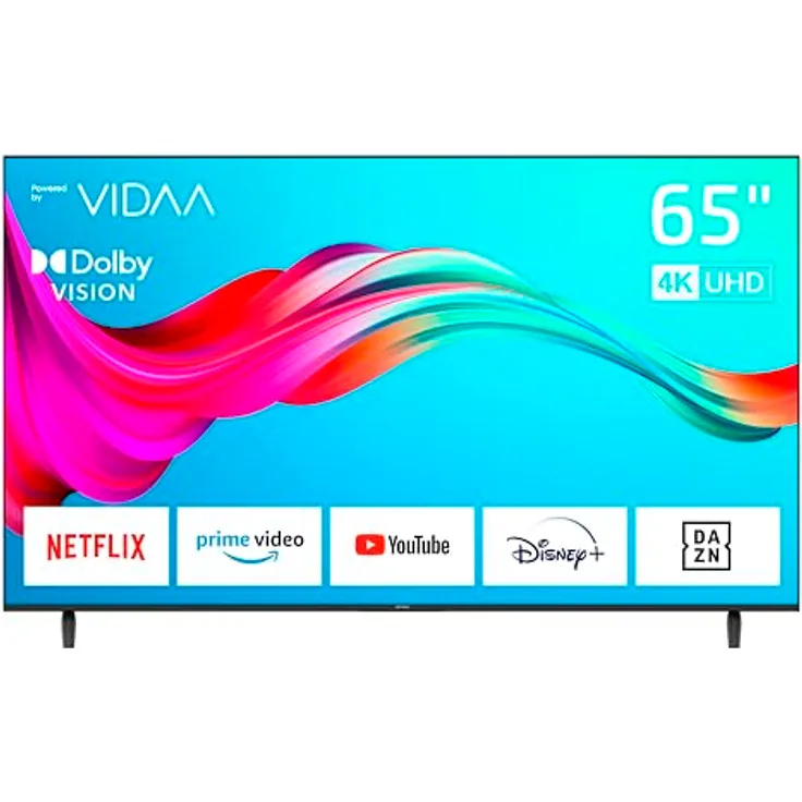 DYON Smart 65 VX - 65 Zoll (164 cm) 4K Ultra-HD Smart TV, Triple Tuner, App Store, Prime Video, Netflix, YouTube, DAZN, Disney+ [Mod. 2024] - Schwarz