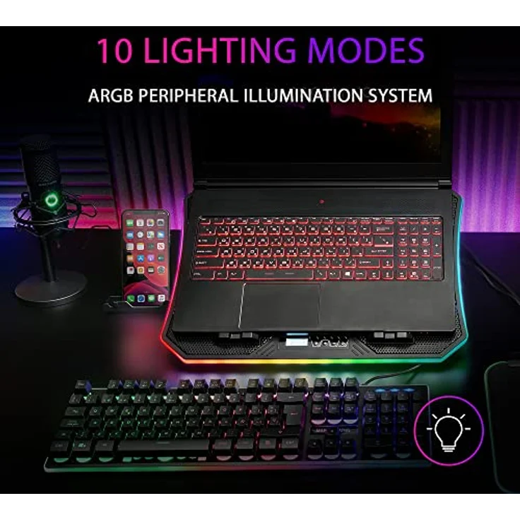 Mars Gaming MNBC6, Kühlsockel + Ständer XL 19'' ARGB, 3 Lüfter, Mobiler Ständer – Bild 3