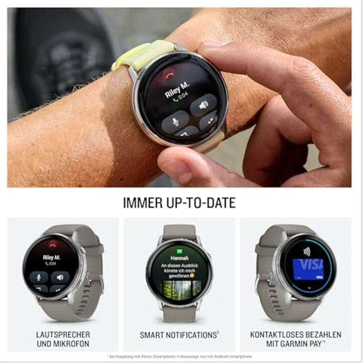 Garmin Venu 4, 45mm Fitness-Smartwatch mit 1,4" AMOLED Touchdisplay, 12 Tage Akkulaufzeit, EKG, 80+ Sport-Apps, Health Status, Telefonie, Taschenlampe, Rollstuhlfunktionen – Bild 4