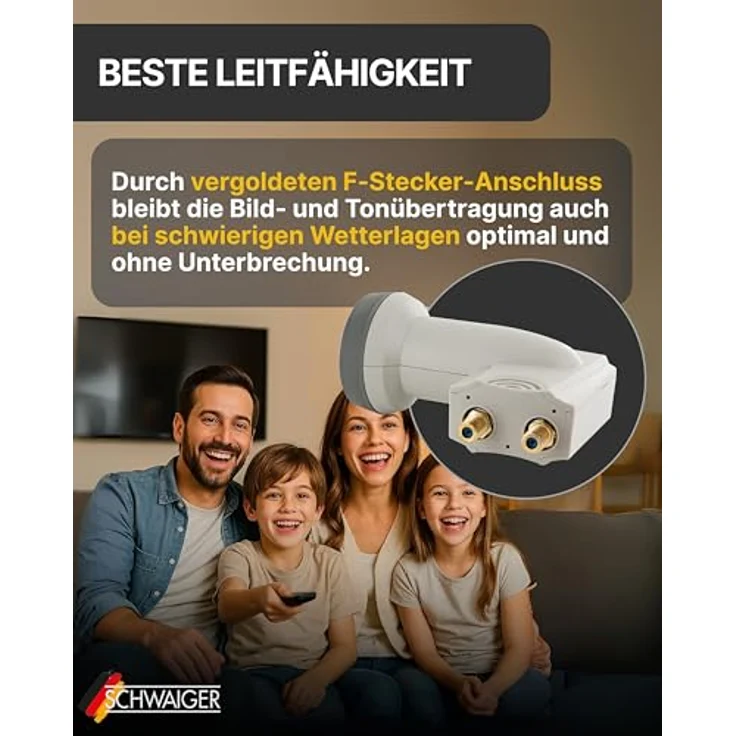 Schwaiger extrem hitzebeständig Sun Protect Twin-LNB hellgrau – Bild 6