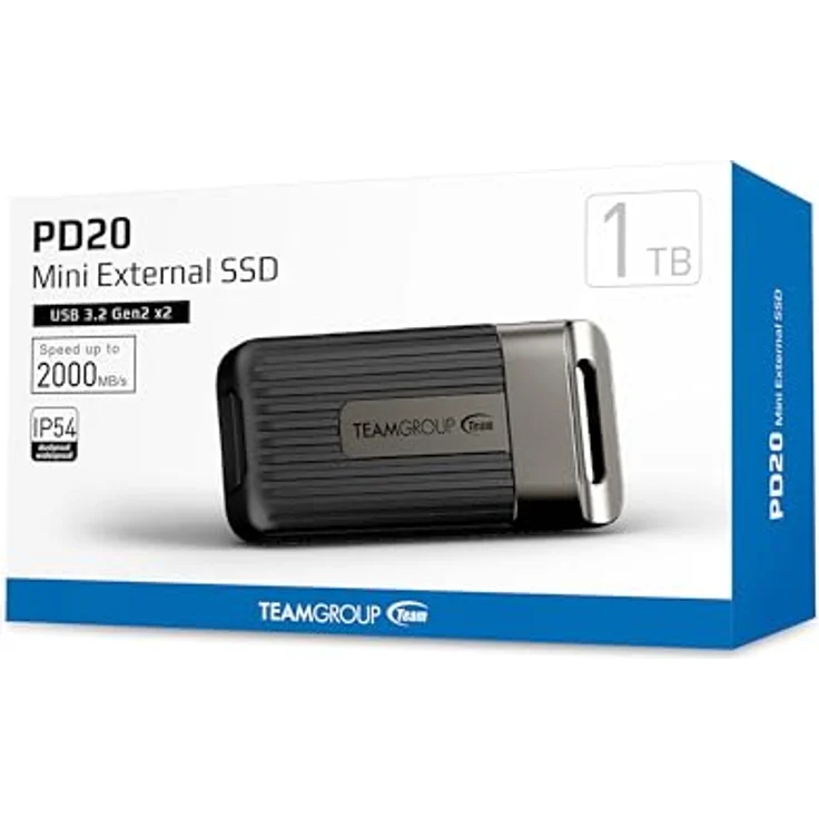 Team Group PD20 Mini External SSD 1TB, 2000 MB/s Übertragungsgeschwindigkeit, IP54 Staub- und Spritzwasserschutz, Type-C Schnittstelle – Bild 7