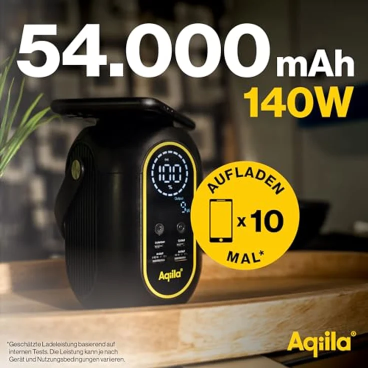 Aqiila Powerstation Powerbird S140, 140 W, Mini-Kraftwerk, 54,000mAh, 240Wh – Bild 3