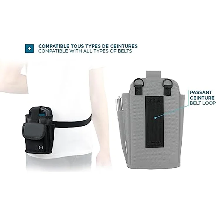 Mobilis Holster Mobile Computer/Scannertasche Größe M, mit abnehmbarem Gürtel, für Geräte bis max. 10 x 16 x 3,5 cm, Schwarz – Bild 3