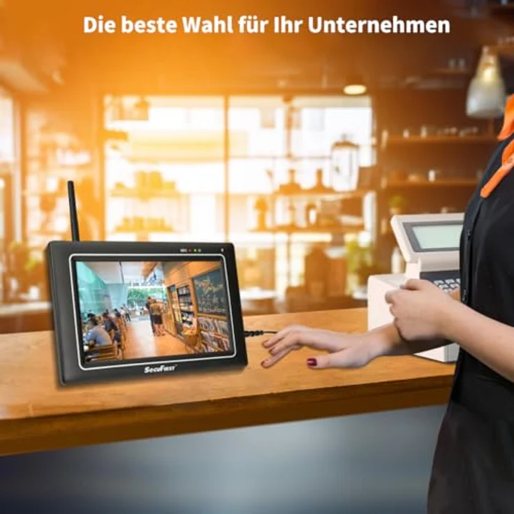 SecuFirst 2K Überwachungskamera Aussen mit Innen Monitor, 7" Sensorbildschirm NVR + 2X Outdoor Kamera Überwachung Babyphone Arbeiten ohne WLAN,AI Bewegungsmelder,64GB SD-Karte.Gegensprech, IP66 wetterfestes Metallgehäuse in Schwarz – Bild 4
