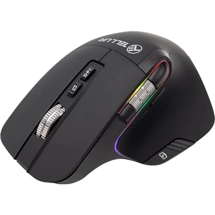 TELLUR Shade Kabellose Bluetooth Maus, 3200DPI, 8 Tasten, 4 Geräte Gleichzeitig, Leises Klicken, USB C, Schwarz – Bild 2