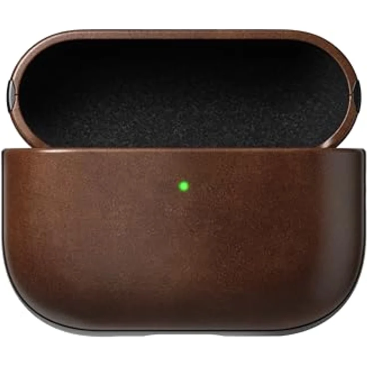 Nomad Modern Leather Case für AirPods Pro (3. Generation), Echtleder und Polycarbonat, kabelloses Laden, Rustic Brown – Bild 2