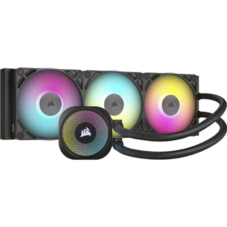 Corsair iCUE LINK Titan 360 RX RGB Flüssig-CPU-Kühler – Schwarz - 360mm AIO – 3X RX120 RGB-Lüfter - iCUE LINK System Hub - PWM-gesteuerte Kühlung