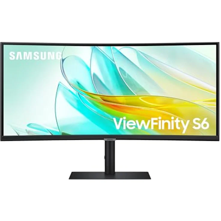 Samsung ViewFinity S65UC Curved Monitor 34 Zoll, Mit Lautsprechern, 3.440 x 1.440 Pixel, 100 Hz, 5 ms, 90 W Laden via USB-C, Pivot, Schwarz – Bild 1
