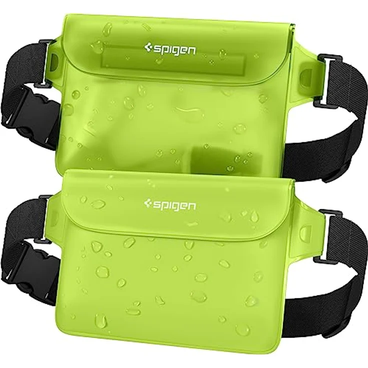 Spigen Aqua Shield, wasserdichte Tasche IPX8, 2er Pack Bauchtasche für iPhone 16/15/14/13, Galaxy S25/S24/S23 und alle Smartphones - Cactus Green – Bild 1